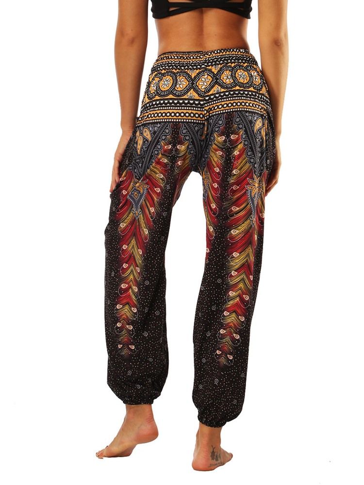 Kvinders Boho Geometrisk Print Street Dance Yoga Bukser