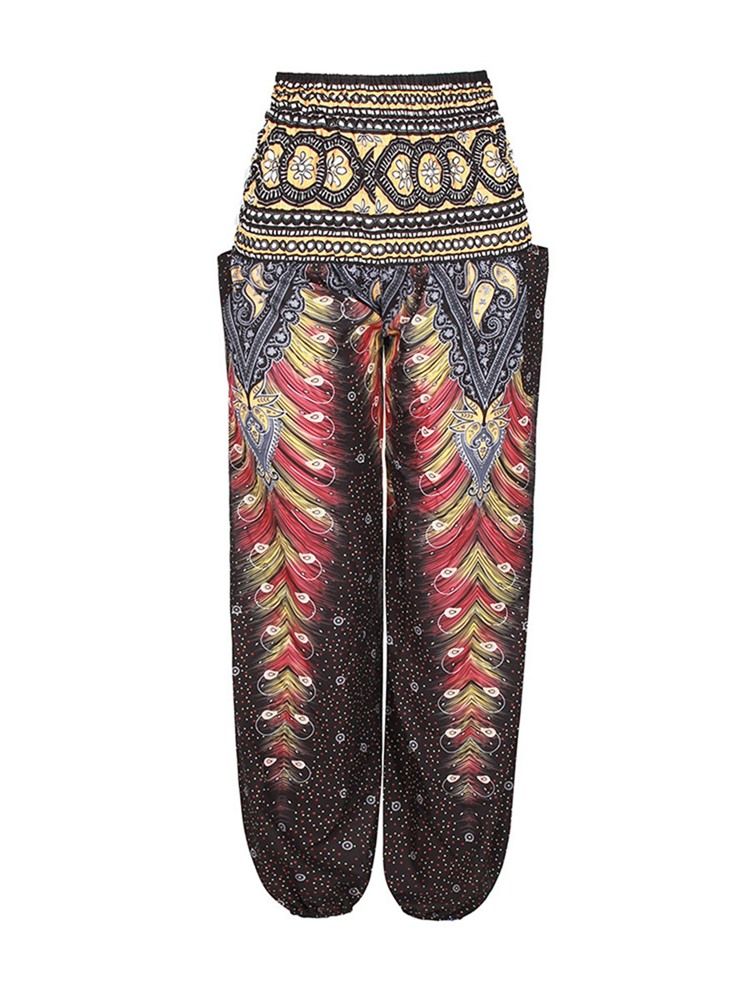 Kvinders Boho Geometrisk Print Street Dance Yoga Bukser