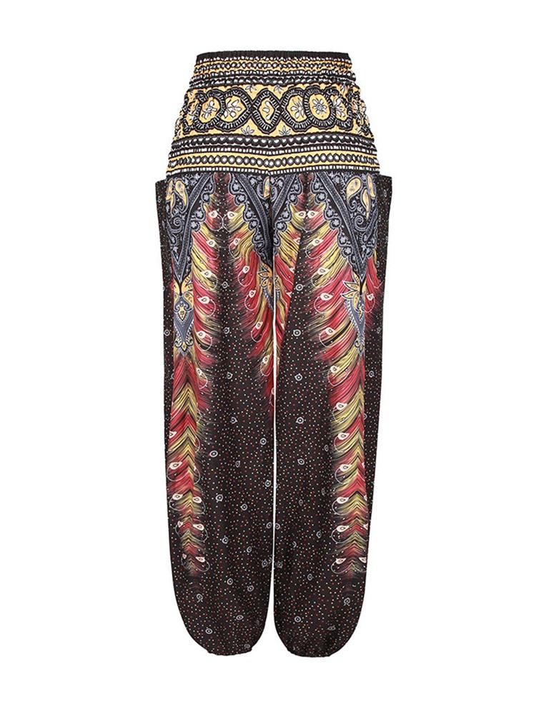 Kvinders Boho Geometrisk Print Street Dance Yoga Bukser