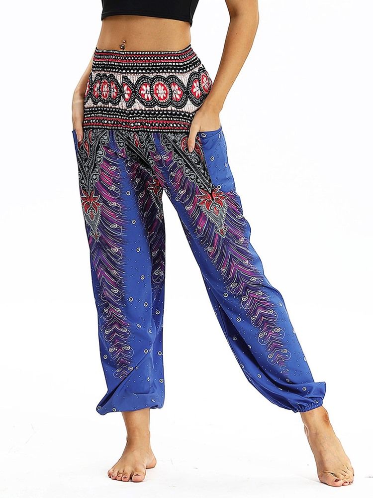 Kvinders Boho Geometrisk Print Yoga Harembukser