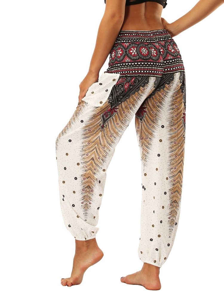 Kvinders Boho Print Geometriske Sommer Yoga Harembukser