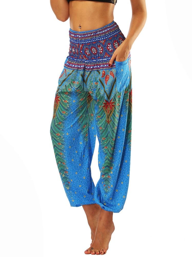 Kvinders Boho Print Geometriske Street Dance Yoga Bukser