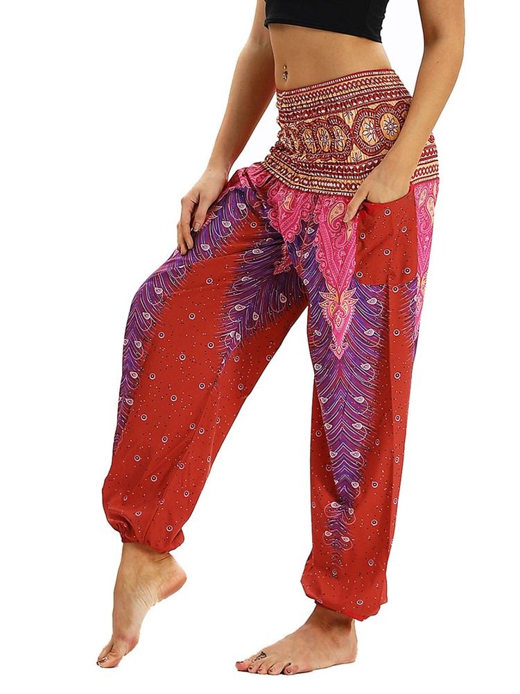 Kvinders Boho Print Geometriske Yoga Harembukser