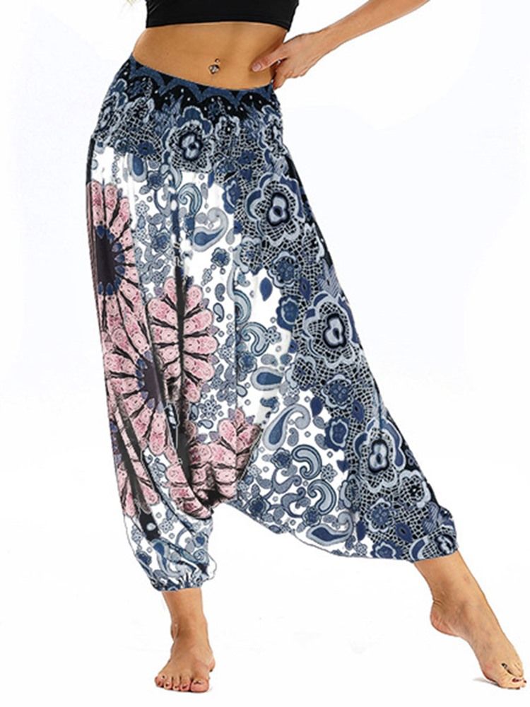 Kvinders Boho Print Polyester Yoga Harembukser