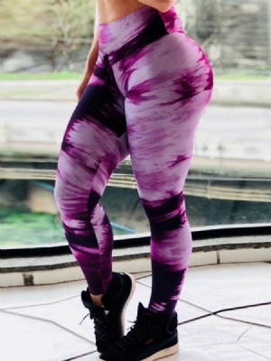 Kvinders Gradient Åndbar Push Up Gym Sport Yoga Bukser Tiktok Leggings Med Høj Talje