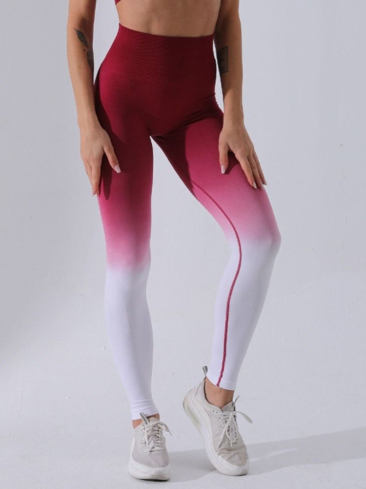 Kvinders Gradient Nylon Åndbar Fuld Længde Løbebukser Yogabukser Høj Talje Tiktok Leggings