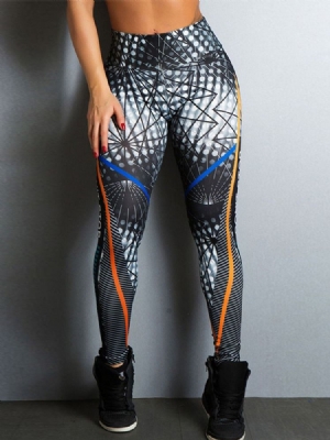 Kvinders Print Digital Anti-sweat Yoga Leggings Yogabukser Høj Talje Tiktok Leggings