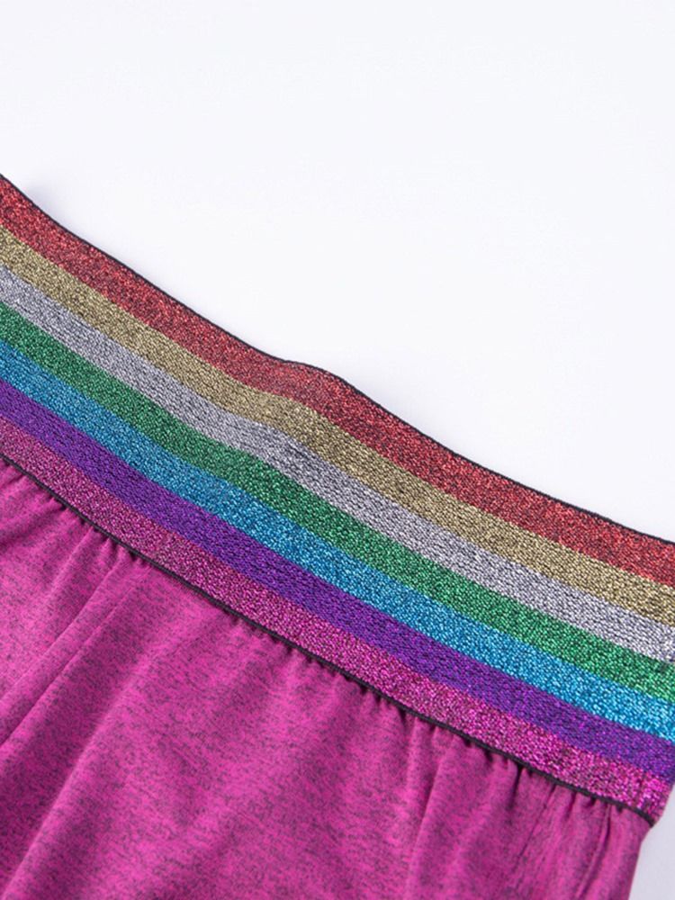 Kvinders Rainbow Patchwork Shorts Sommer Gym Sports Yoga Bukser