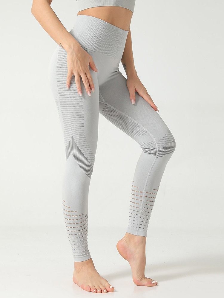 Kvinders Solide Patchwork Nylon Anti-sved Fuld Længde Yogabukser Høj Talje Tiktok Leggings