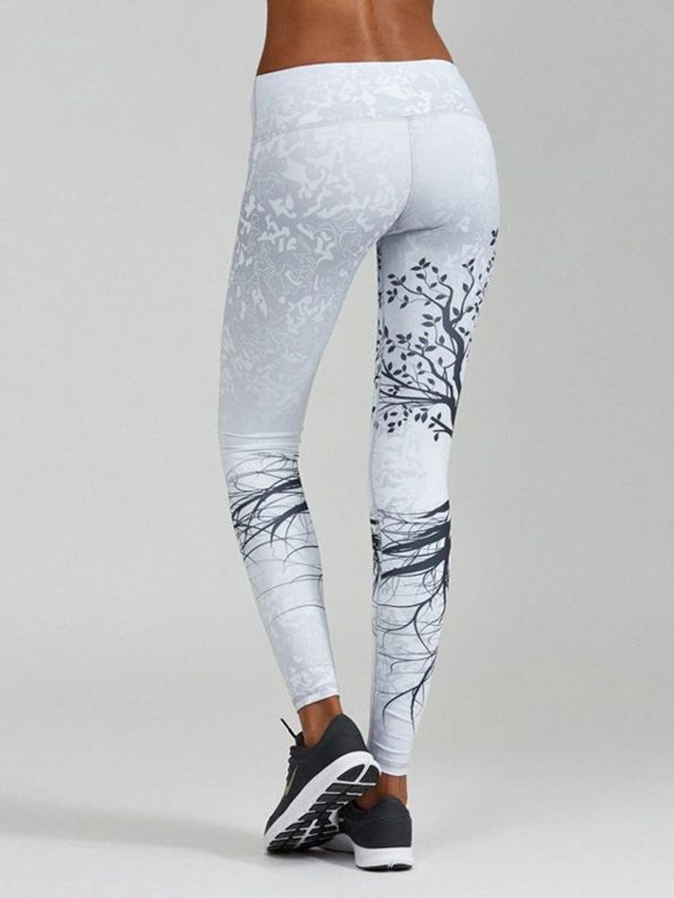 Kvinders Tryk Åndbar Polyester Sommer Yoga Bukser Høj Talje Tiktok Leggings