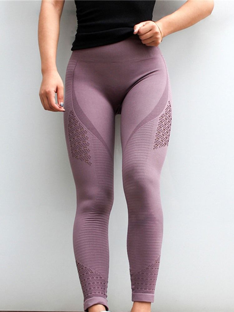 Kvindes Hurtigtørrende Nylon Solid Tennis Fuld Længde Leggings Yoga Høj Talje Tiktok Leggings