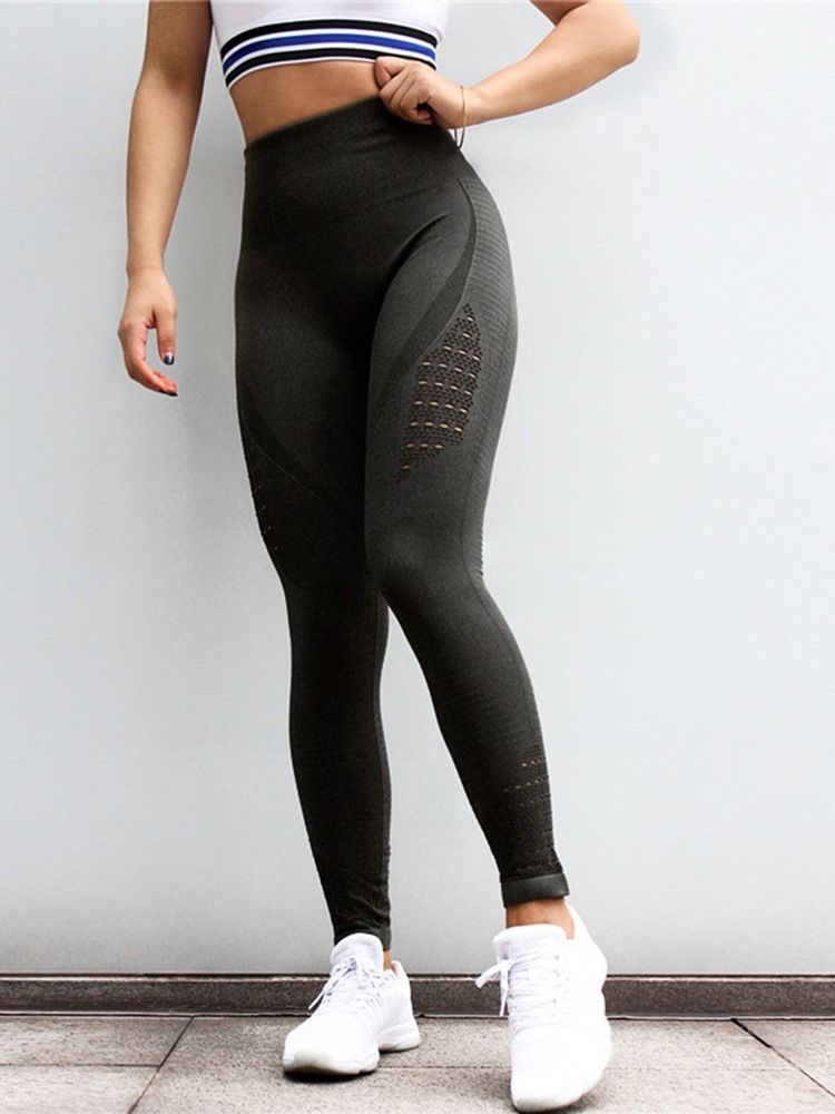 Kvindes Hurtigtørrende Nylon Solid Tennis Fuld Længde Leggings Yoga Høj Talje Tiktok Leggings