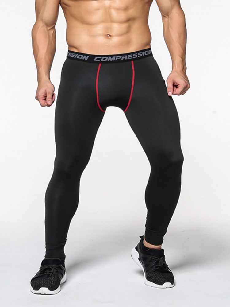 Mænd Anti-sweat Color Block Polyester Sport Leggings