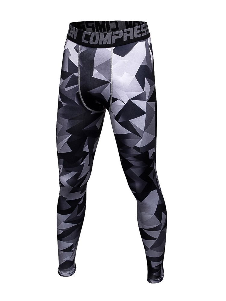 Mænd Anti-sweat Color Block Polyester Sport Leggings