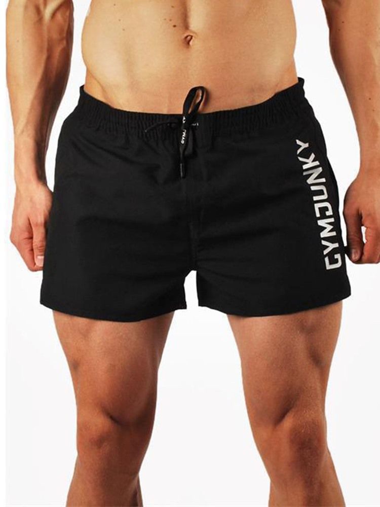 Mænd Hurtigtørrende Åndbart Letter Print Sommer Sports Shorts