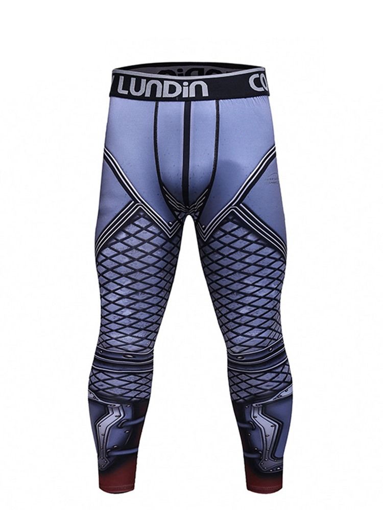 Mænds Print Kompression Dry Cool Sports Tights Herrebukser