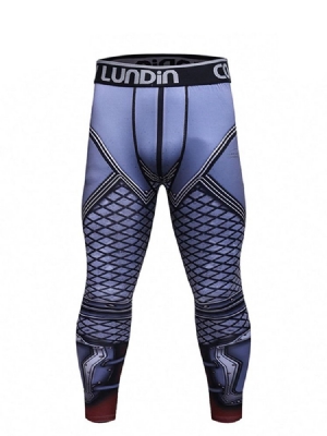 Mænds Print Kompression Dry Cool Sports Tights Herrebukser