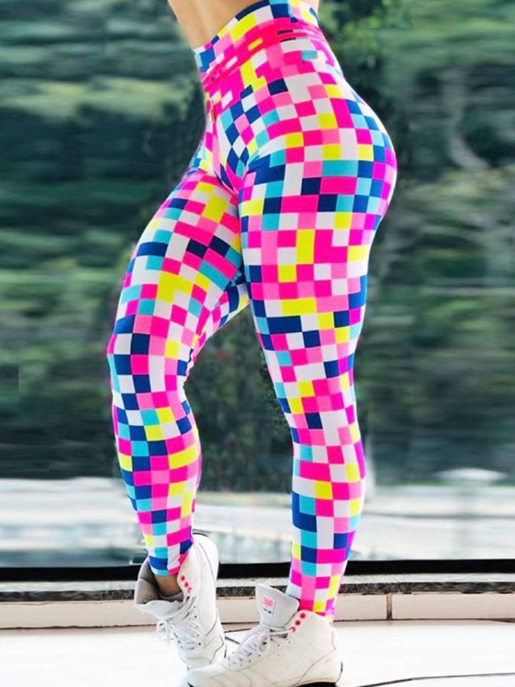 Mosaikprint Åndbart Høj Talje Kvinders Leggings Yoga Bukser Høj Talje Tiktok Leggings