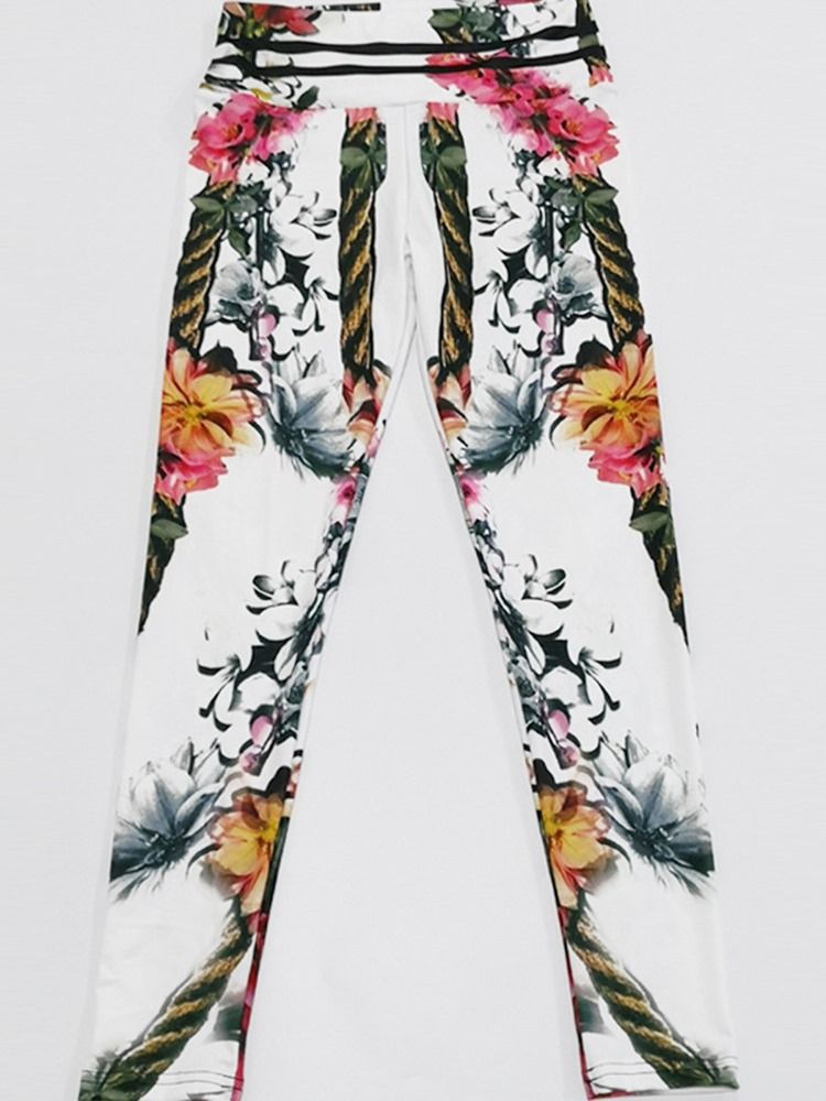 Print Floral Whip Nylon High Waist Women's Leggings Yogabukser High Waist Tiktok Leggings