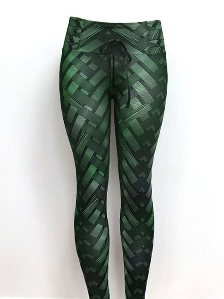 Solid Weave Print Women's Yoga Pants High Waist Tiktok Leggings