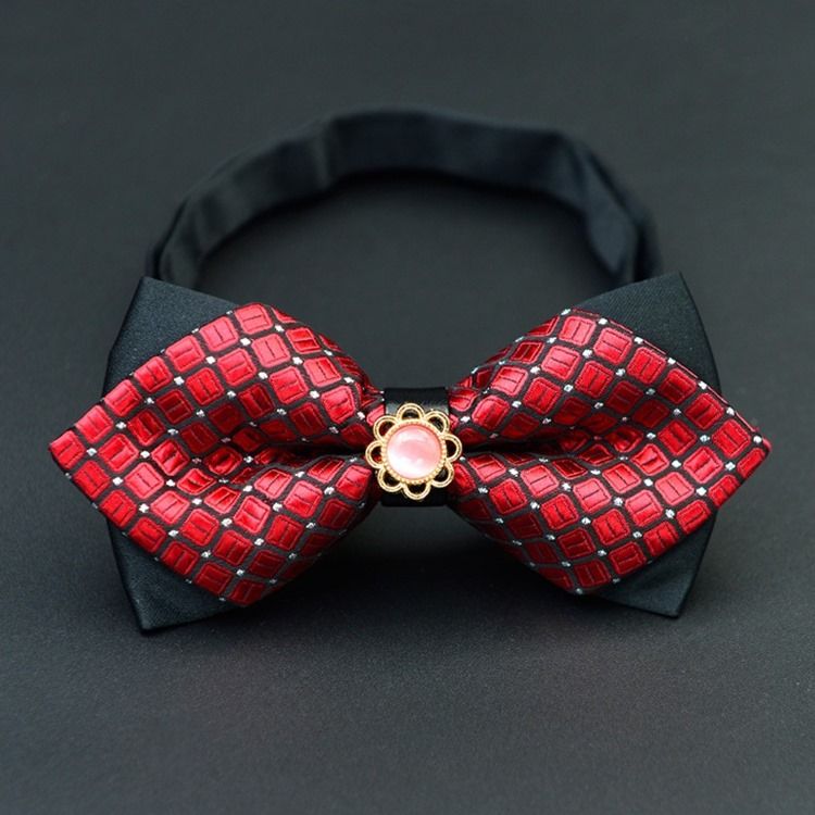 Mænds Plaid Floral Bow Tie