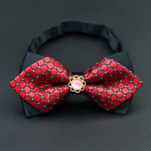 Mænds Plaid Floral Bow Tie