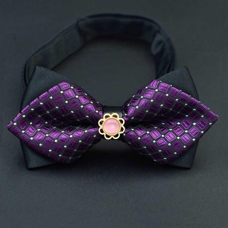 Mænds Plaid Floral Bow Tie