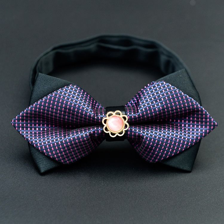 Mænds Plaid Floral Bow Tie