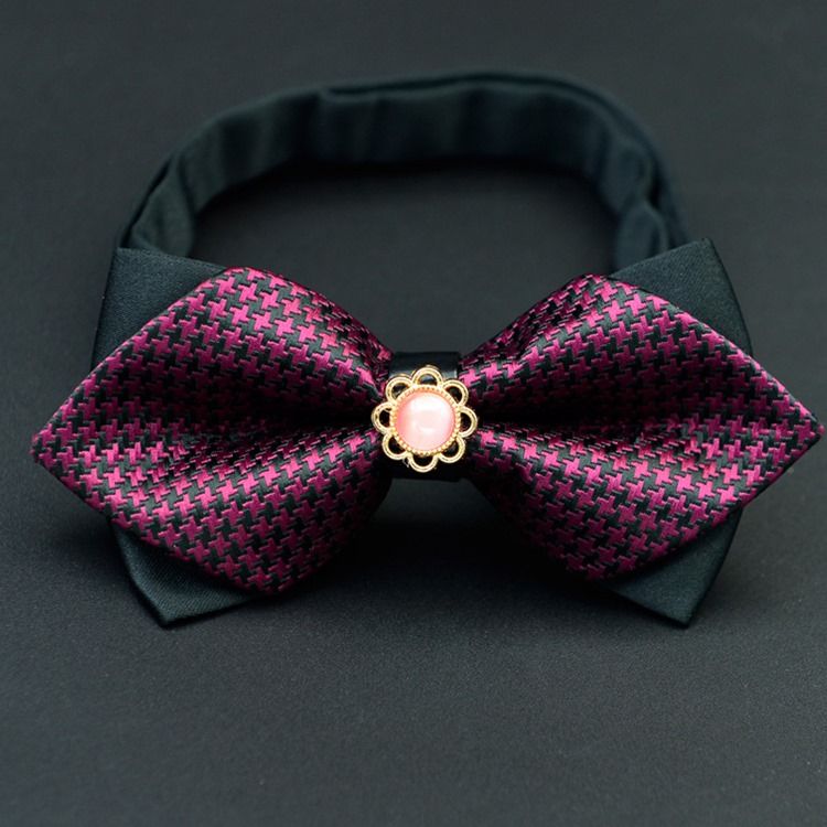 Mænds Plaid Floral Bow Tie