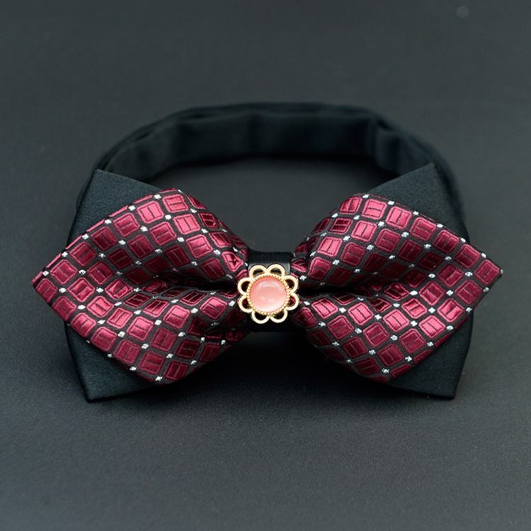 Mænds Plaid Floral Bow Tie