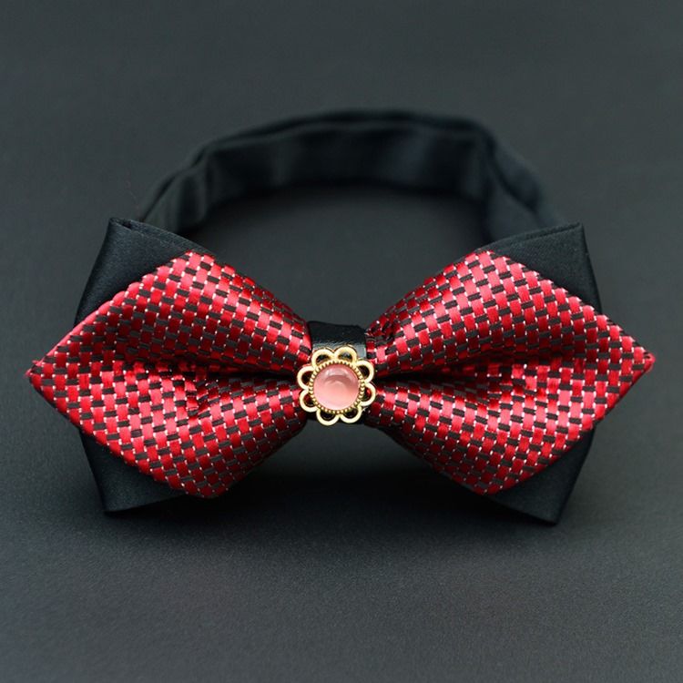 Mænds Plaid Floral Bow Tie