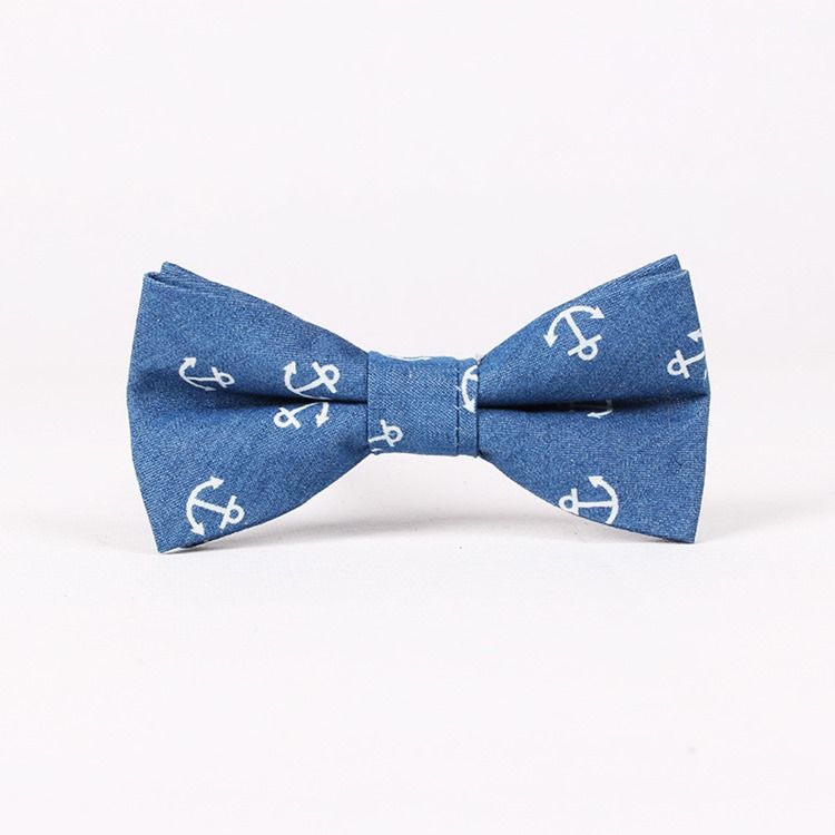 Retro Style Denim Bowtie Til Mænd