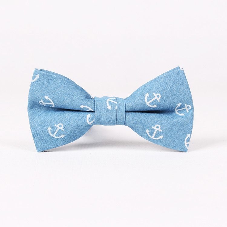 Retro Style Denim Bowtie Til Mænd