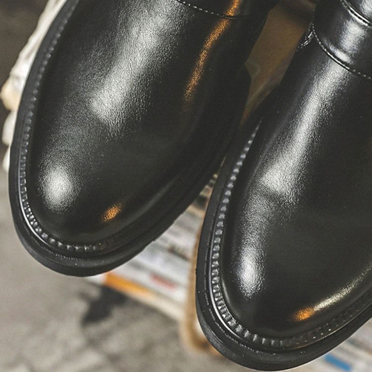 Low-cut Upper Plain Round Toe Pu Oxfords Til Mænd