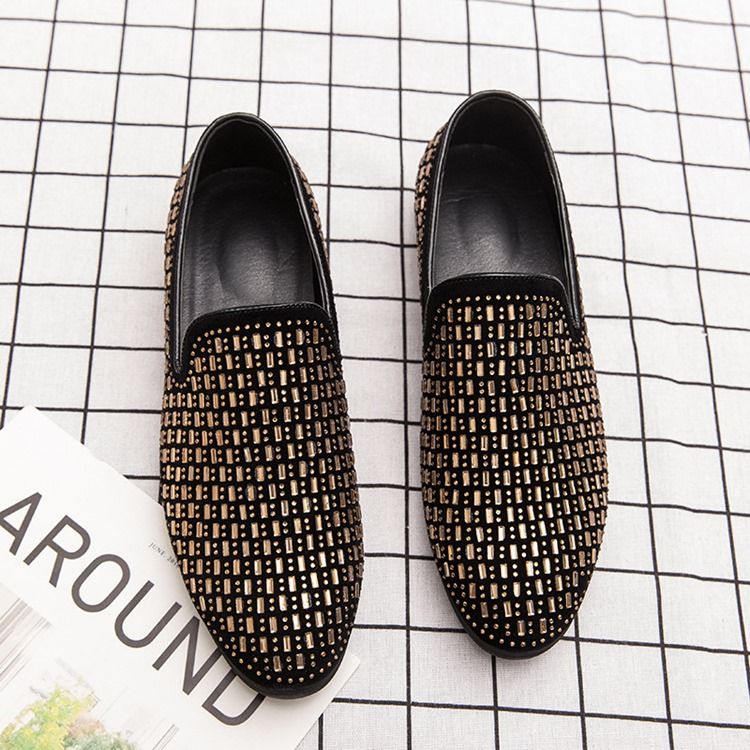 Low-cut Upper Slip-on Round Toe Oxfords Til Mænd