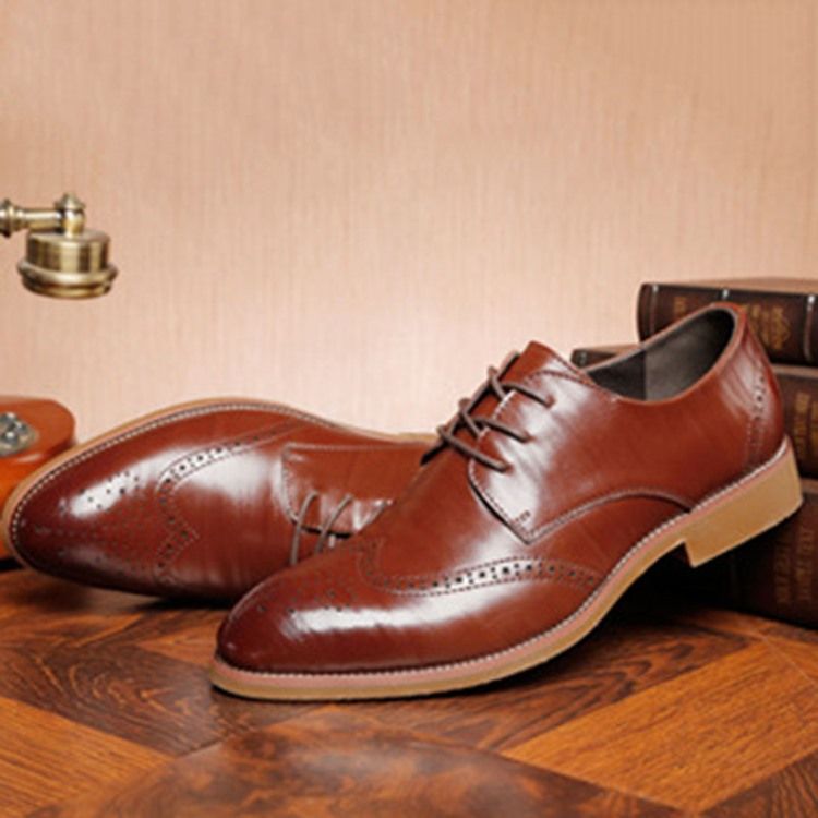 Plain Hollow Round Toe Lace-up Oxfords Til Mænd