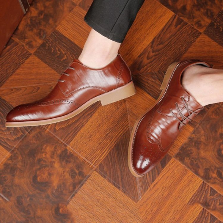 Plain Hollow Round Toe Lace-up Oxfords Til Mænd