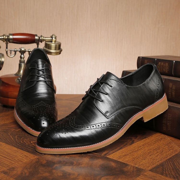 Plain Hollow Round Toe Lace-up Oxfords Til Mænd