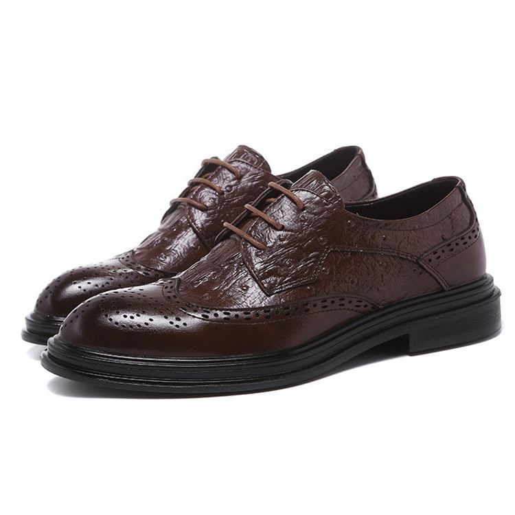 Plain Lace-up Low-cut Upper Round Toe Oxfords Til Mænd