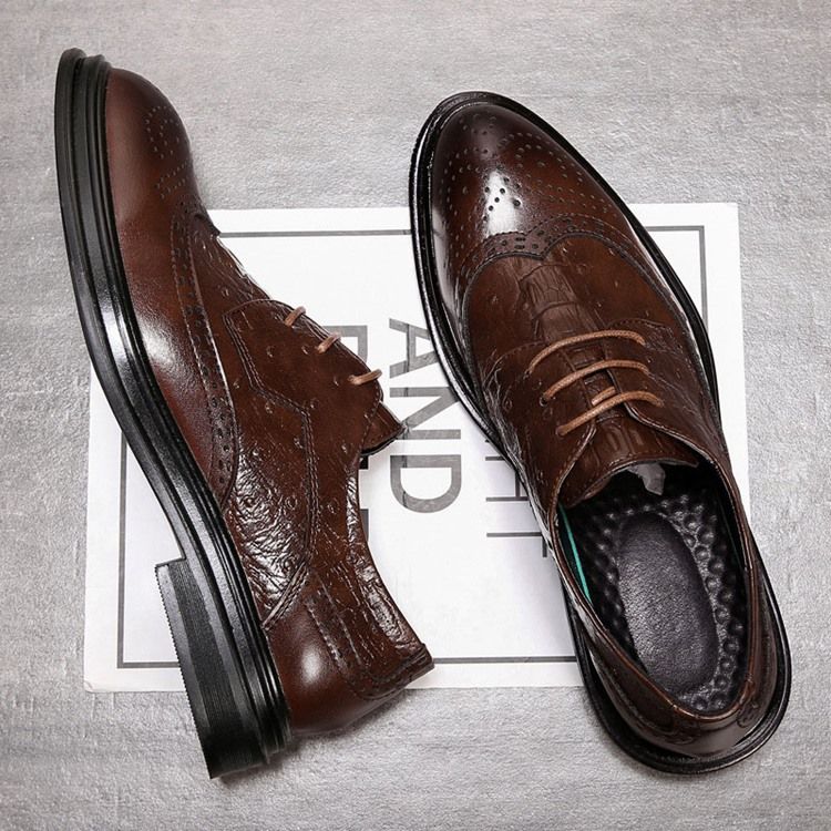 Plain Lace-up Low-cut Upper Round Toe Oxfords Til Mænd