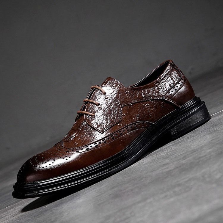 Plain Lace-up Low-cut Upper Round Toe Oxfords Til Mænd