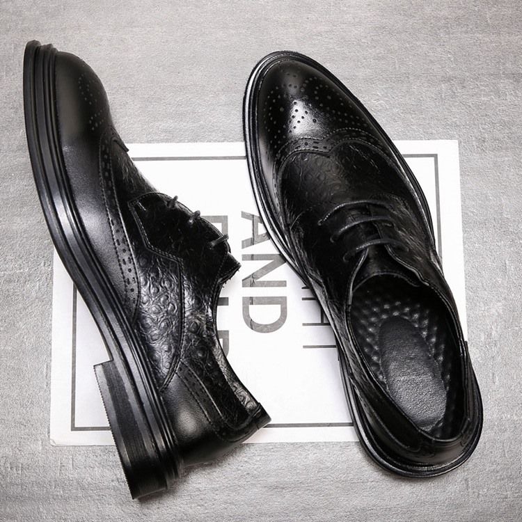 Plain Lace-up Low-cut Upper Round Toe Oxfords Til Mænd