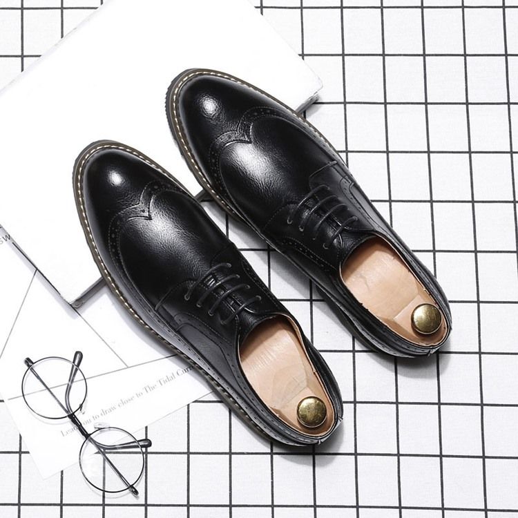 Plain Lace-up Pointed Toe Oxfords Til Mænd