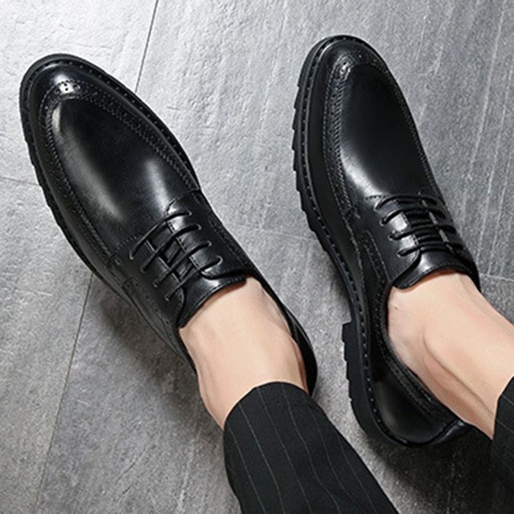 Plain Lace-up Round Toe Oxfords Til Mænd