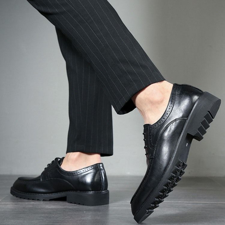 Plain Lace-up Round Toe Oxfords Til Mænd