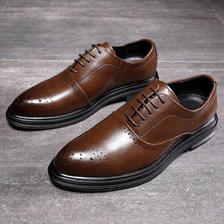 Plain Pointed Toe Low-cut Upper Men's Dress Shoes