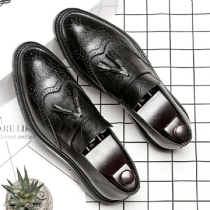 Plain Pointed Toe Low-cut Upper Slip-on Oxfords Til Mænd