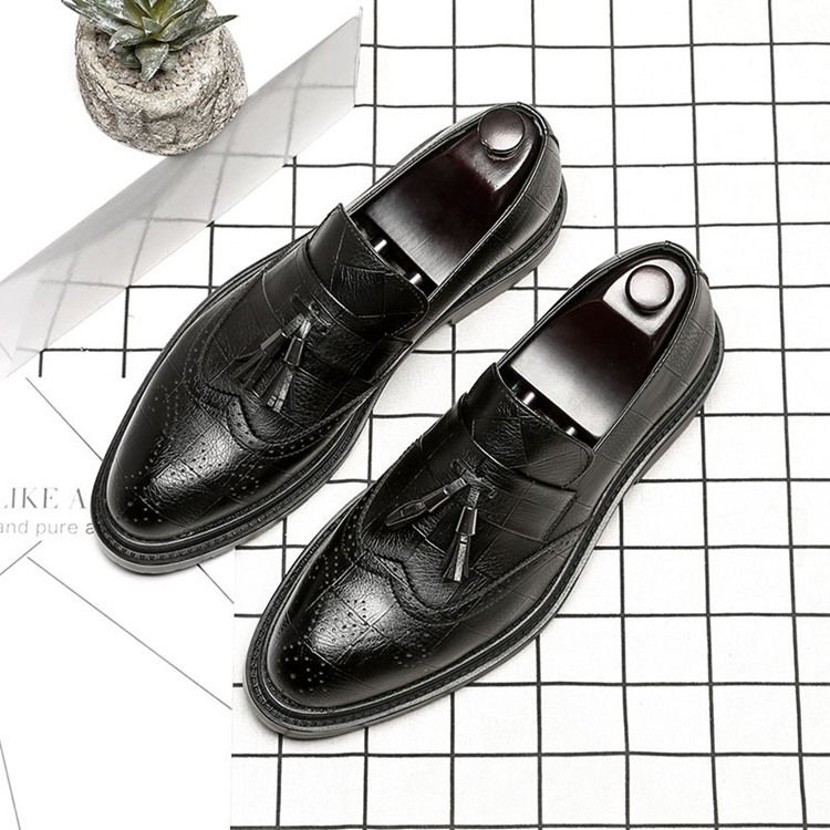 Plain Pointed Toe Low-cut Upper Slip-on Oxfords Til Mænd