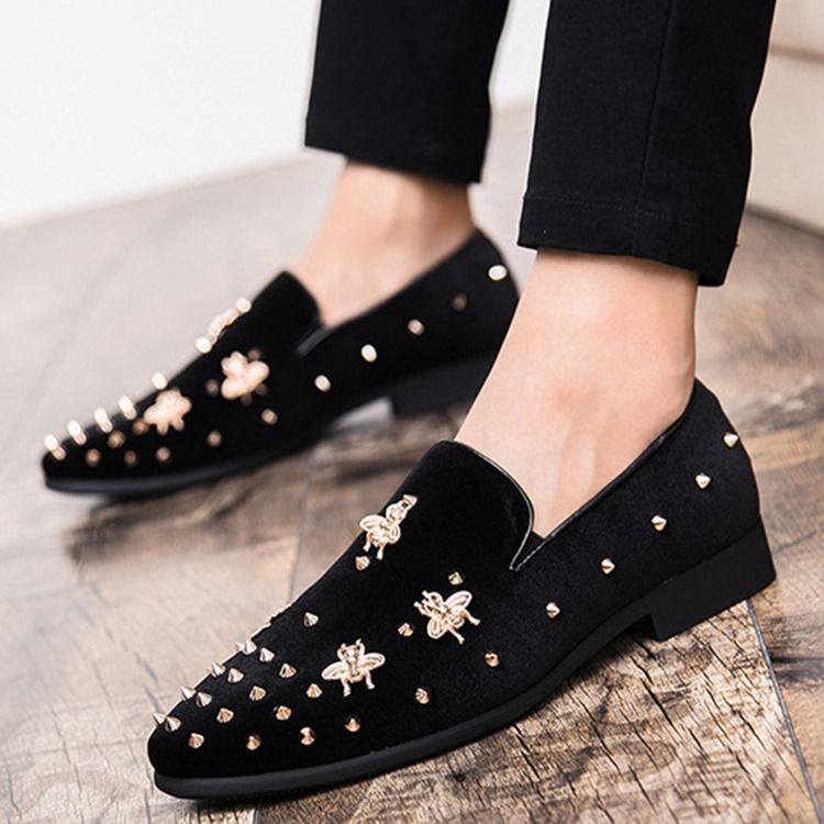 Plain Rivet Slip-on Round Toe Herreskjolesko