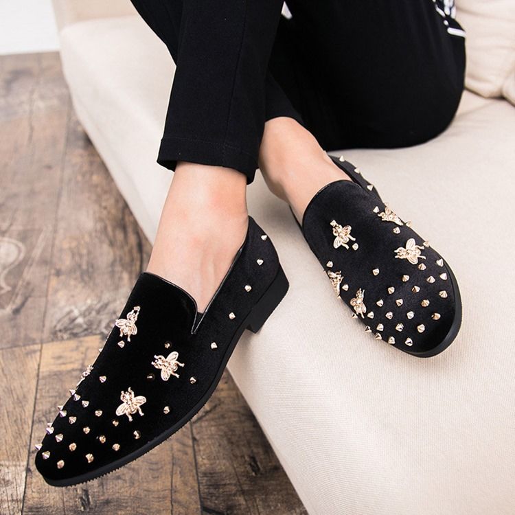 Plain Rivet Slip-on Round Toe Herreskjolesko